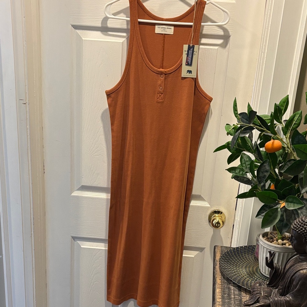 The Normal Brand Rust Midi Dress